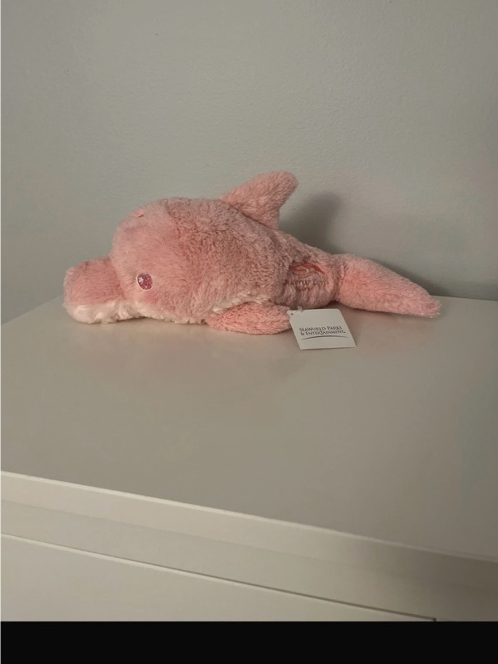 Discovery Cove Sparkly Pink Dolphin Stuffed Animal